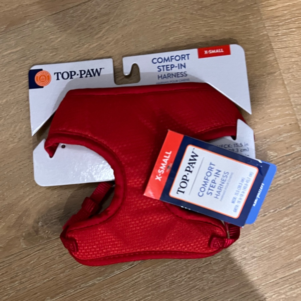3pc SET Top Paw Mesh Comfort Step-In Small Dog or Cat Harness in Red - Picture 6 of 11